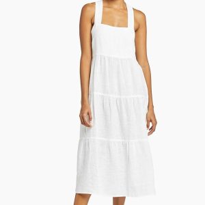 vitamin a canyon linen midi dress white ecolinen