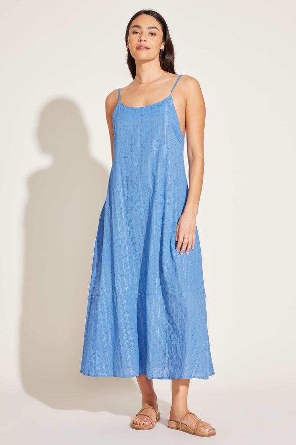 vitamin a mari maxi dress ocean organic cotton