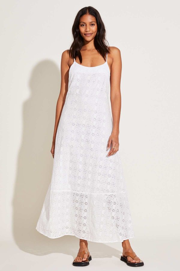 vitamin a mari maxi dress white organic cotton