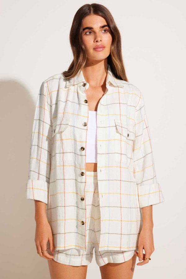 vitamin a marea brushed linen shirt 2